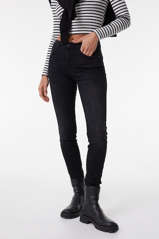 Wrangler High Rise Skinny Fit Denim Esnek Yüksek Bel Jean Kot Pantolon W27H019001 Siyah