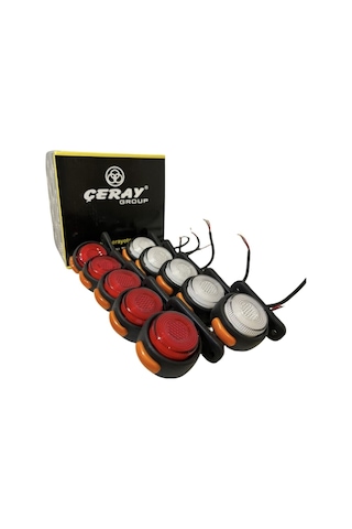 Ahmet Otomotiv 10 Adet Neon Mini Takoz Kırmızı-beyaz 12v-24v