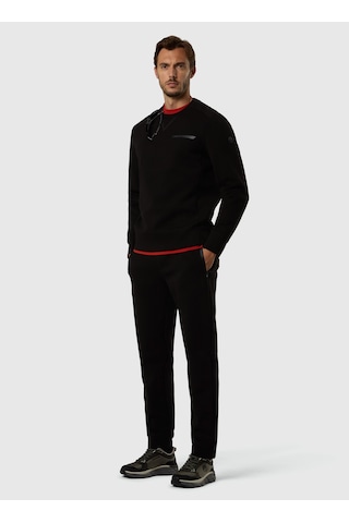 North Sails Siyah Erkek Bisiklet Yaka Regular Fit Baskılı Sweatshirt Ns0000691336
