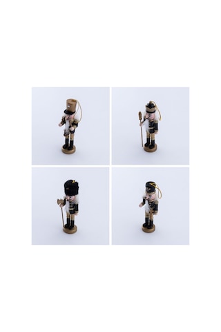 Yılbaşı Süsü Kurşun Asker Seti, 13 Cm, Siyah 4 Adet
