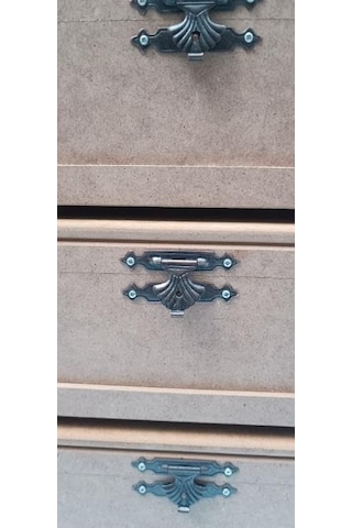 Hobi 90023 Dekoratif Model 3lü Makyaj Kutu Set Ahşap Ham Mdf El Yapımı