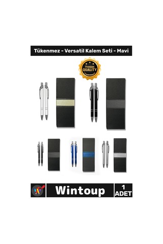 Kalem Lüks Ofis Yazım Gereçleri Şık Kaliteli Promosyon Ergonomik Tükenmez Versatil Kalem Seti Mavi