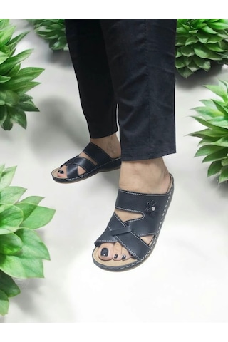 Kadın Topuk Dikeni Jelli Ev Dışarı Terlik Siyah