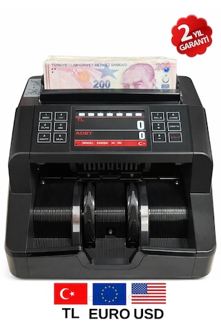 Sesli Karışık Para Sayma Makinesi Mıx 90, Tl Ve Euro Karışık Sayım - Dolar Adet Sayım Müşteri Ekranı