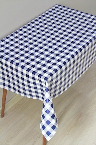 Elyaf Astarlı Silinebilir Muşamba Masa Örtüsü Pötikare - 107-3 Lacivert