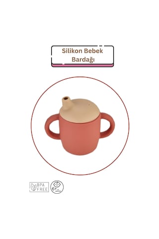 Silikon Bebek Bardağı - Kiremit Rengi Kiremit