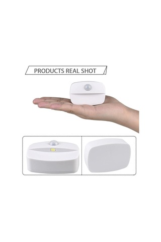 Mufunye Led Pır İnsan Algılama Akıllı Gece Lambası - Merdiven, Dolap, Şifonyer Için Islak Beyaz 4'lü Paket Pil Dahil Değil Beyaz