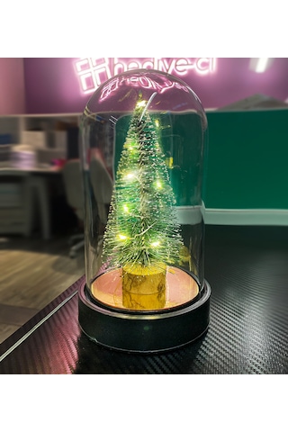 Kar Küresi Işıklı Yılbaşı Çam Ağcı Hediye Paketli