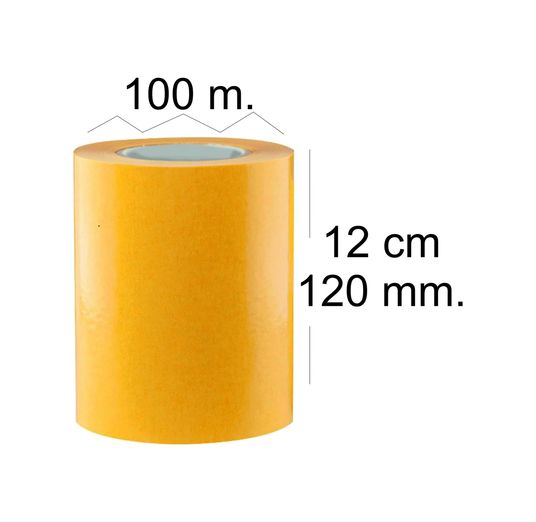 Çift Taraflı Şeffaf Sarı Bant 100 M. Uzunlukta 120 Mm Eninde 1