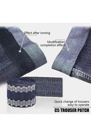 Pazly Grey Self-adhesive Fabric Patch For Pants - Quick Hem Fix Solution