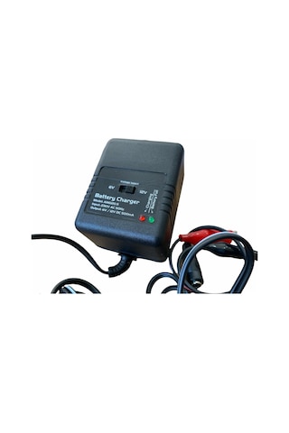 6 Volt 12 Volt Ayarlı Led Göstergeli Akü Şarj Cihazı Adaptör Krokodil Kablolu Led Göstergeli Alpa