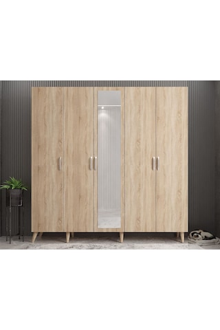 Açelya Portmanto Vestiyer Meşe - Montaj Dahil 225cm M12