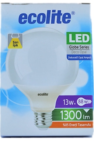 Ecolite 13W 220-240V 1300Lm 3000K E27 G95 Buzlu Cam Led Ampul