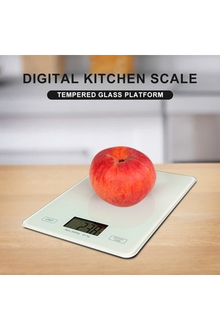 Xiyyadms Ev Ve Mutfak İçin Hassas Dijital Terazi - 5kg/1g Hassasiyet, Cam Platform, Birim Dönüştürme, Beyaz Pil Dahil Değil Çok Renkli