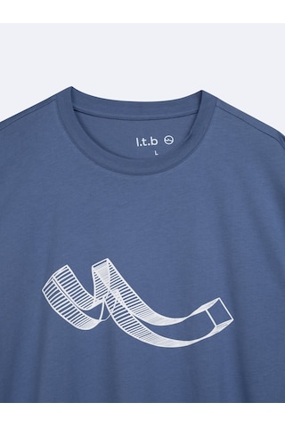 Ltb Logo Baskılı Mavi T-shırt Çok Renkli