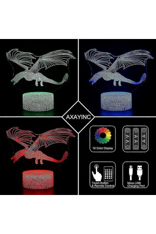 Gece Lambası Led İllüzyon Masa Lambası 16 Renk Uzaktan Kumanda Çok Renkli