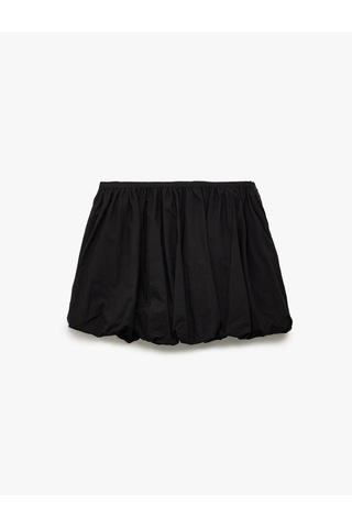 Koton Pamuklu Beli Lastikli Oversize Balon Mini Etek Siyah 5sal70034ıw Siyah