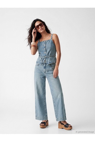 Lcw Vision İndigo Wideleg Kadın Jean Pantolon