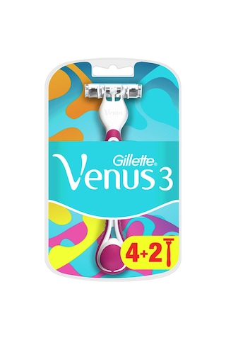 Gillette Venus 3 Renkli Kullan At Tıraş Bıçağı 4+2 Adet