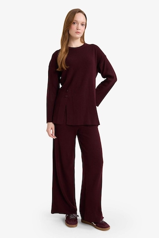 Defacto Wide Leg Triko Pantolon G7249ax25cwbr457 Bordo-br457