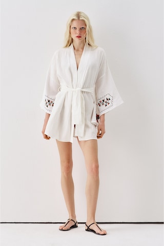 Sagaza Studio Ss6185 Desenli Kimono Kahverengi