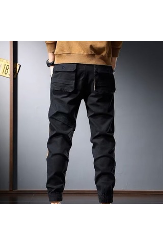 Sones Erkek Vintage Fonksiyonel Pantolon Bağcıklı Bacak Renk Bloklu Günlük Pantolon Haki