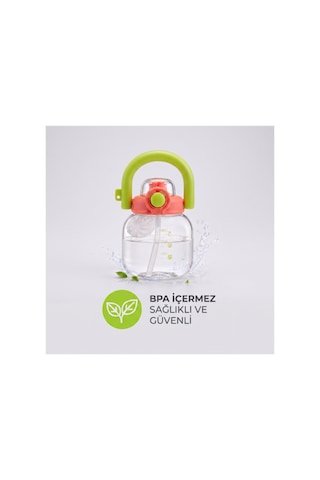 2 Adet Sporcu Matarası 600 Ml Sızdırmaz Kapaklı Karıştırıcı Toplu Pipetli Geniş Kulplu Bpa İçermez Spor Fitness Shaker Water Bottle Sarı