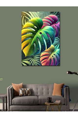 Kanvas Tablo Tropikal Yaprak Deseni 50cmx70cm
