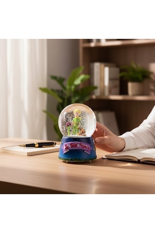 Küçük Prens Orta Boy Işıklı Müzikli Kar Küresi Le Petit Prince Koleksiyonluk Biblo