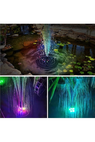 Güneş Enerjili Su Fıskiyesi Pompası Dış Mekan Dekorasyonları, Kuş Banyosu/göl/park/bahçe/yüzme Havuzu İçin 6 Uçlu Güneş Enerjili Su Fıskiyesi Pompası