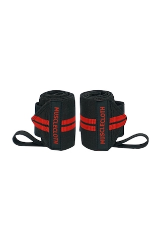 Musclecloth Pro Wrist Wraps 2'Li Paket-Kırmızı-Siyah