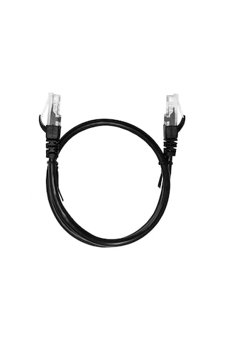 Hombey Siyah 0.5m Kategorisi 5 Rj45 Ethernet Kablosu, Saf Bakır Ve Altın Kaplı İç Çekirdek İle Stabil Veri Aktarımı Sağlar