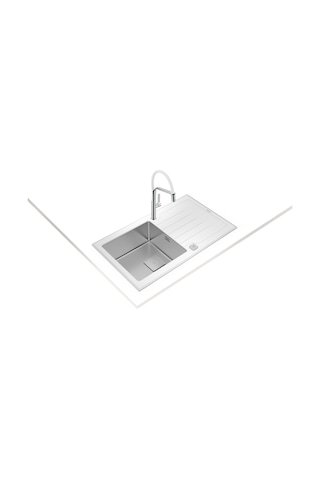 Teka Diamond Rs15 1B 1D 86 (Wst White) Tek Hazne Ve Tek Damlalıklı Cam Eviye - Beyaz - 115100012