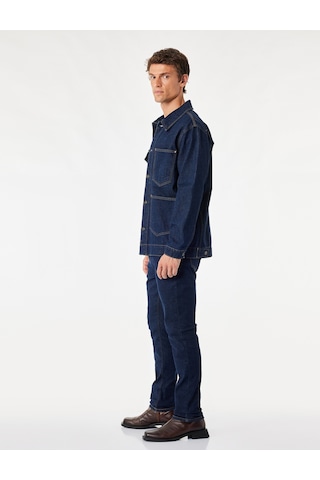 Koton Normal Bel Cepli Pamuklu Jean Pantolon - Skinny Push Up Fit Jean Koyu İndigo 7wam40238nd