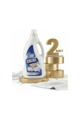 Safia Bitkisel Sıvı Çamaşır Makine Deterjanı Beyazlar 2x3 Lt 3 L