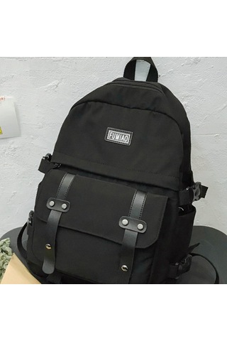 Su Geçirmez Naylon Çok Fonksiyonlu Büyük Kapasiteli Kadın Moda Sırt Çanta Siyah