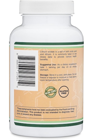Double Wood Lithium Orotate 5 Mg Cognition And Brain Health 210 Caps Aromasız
