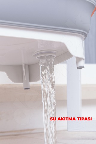 Katlanabilir Kesme Doğrama Tahtası - Yer Kaplamaz - Kamp Ve Mangala Uygun - Su Akıtma Tıpalı Beyaz - Gri