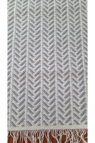 Pamuklu Cotton Kilim Çift Taraflı Yıkanabilir Dekoratif 80x150 - Gri V2 Siyah - Beyaz