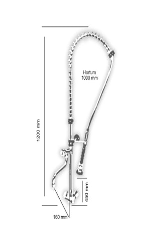 Ara Çıkışlı Endustrıyel Evye Bataryası krom