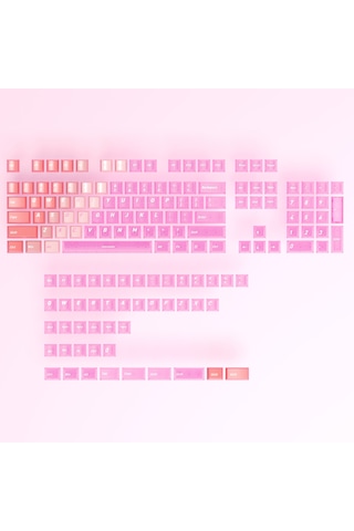 Mekanik Klavye Keycaps Rgb Şeffaf Gaming Pbt Tuş Takımı Pembe
