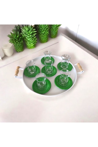 Çay Tabağı-bardak Altlığı-metal Yeşil Çay Tabağı-paslanmaz K Yeşil
