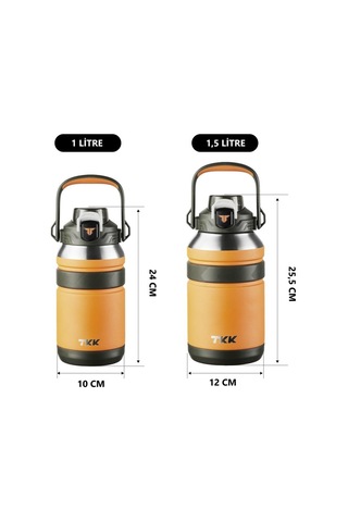 Tkk Çelik Termos 1000ml Turuncu