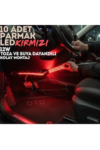 10'lu Parmak Led Büyük Mercekli 12w Kırmızı