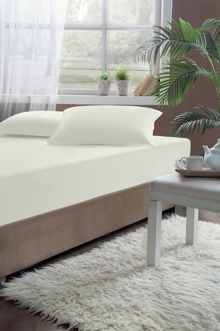 Pierre Cardin Pamuk Saten Lastikli Çarşaf 120x200 Krem