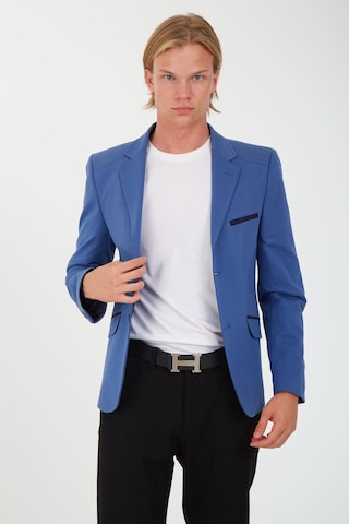 Sposo G-168 Dar Kalıp Örme Kumaş İndigo Erkek Blazer Ceket İndigo