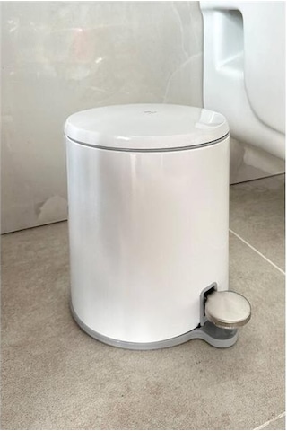 Primanova Cigo Banyo Çöp Kovası Tuvalet Fırçası 2'li Beyaz Beyaz