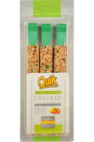 Quik Quik-014 Muhabbet Kuşu Krakeri - Meyveli - 3'lü