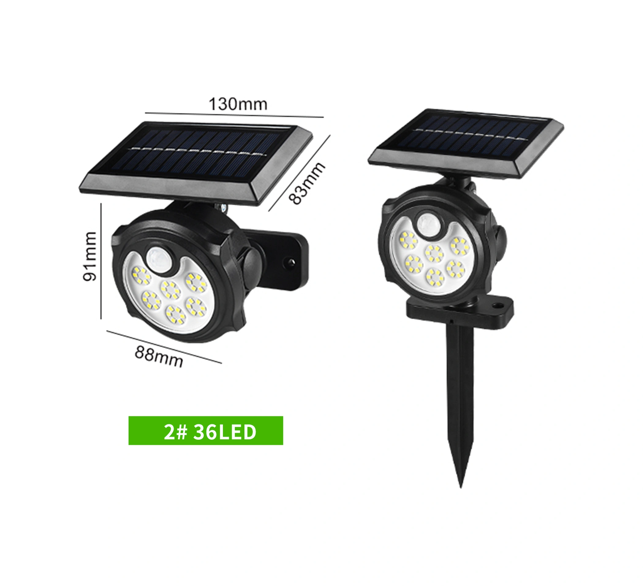 Xindoker Güneş Enerjili Duvar/toprak Takımı Işığı 36 Led, Ip65 Koruma, 3 Aydınlatma Modu, 2x1200mah Batarya, 270 Algılama