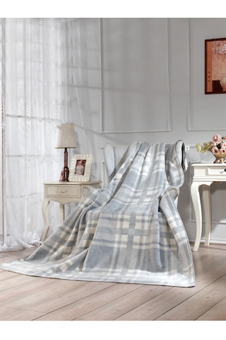 Lüks Peluş Battaniye Tek Kişilik Gri 160 x 220